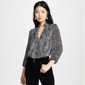 Alice + Olivia Willa Cutout Blouson Sleeve Top